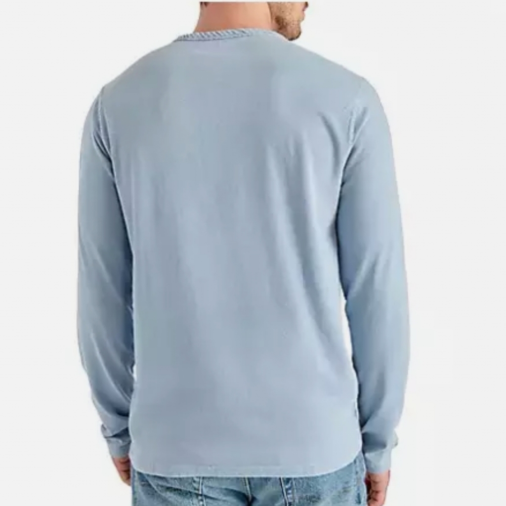 NWT Lucky Brand Men's Long Sleeve Triblend Notch Neck Henley  with button closur - Picture 14 of 15